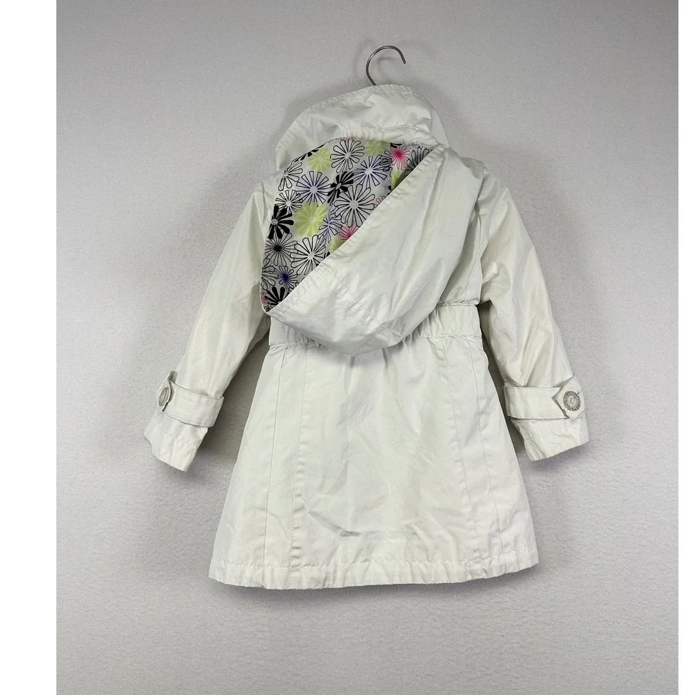Classic Preppy London Fog Kids 3T‎ Floral Lined Belted Trench Coat L111799-BT